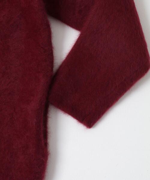 URBAN RESEARCH ROSSO WOMEN（アーバンリサーチ　ロッソ）の「ELENDEEK　CREW-NECK RACCOON MIX WCARDIGAN（カーディガン/ボレロ・レディース・ベージュ系その他/ボルドー・1/2）」の11枚目の写真