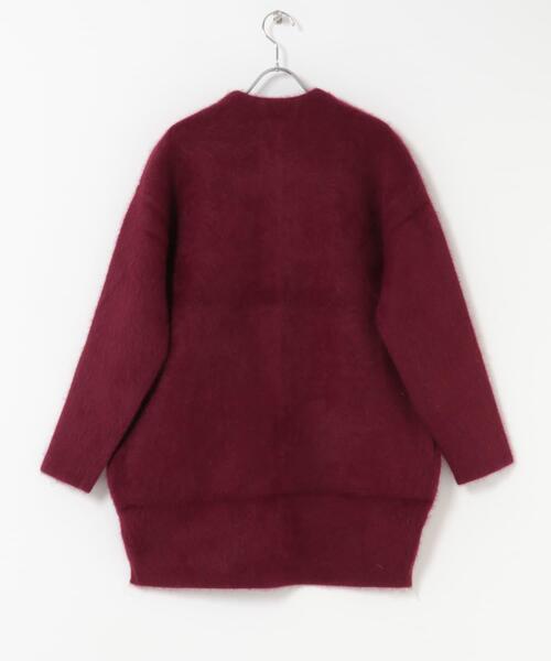 URBAN RESEARCH ROSSO WOMEN（アーバンリサーチ　ロッソ）の「ELENDEEK　CREW-NECK RACCOON MIX WCARDIGAN（カーディガン/ボレロ・レディース・ベージュ系その他/ボルドー・1/2）」の12枚目の写真