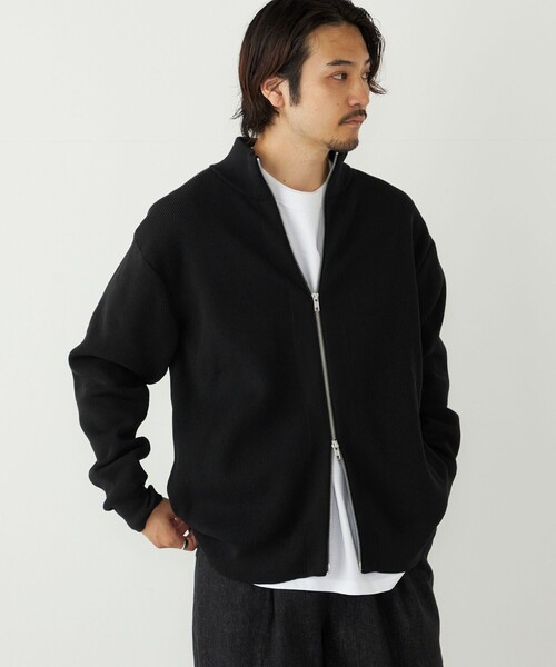 スタイニット　ブラック ZIP FIVE -White Line- セーター ニット 「White Line」 リラックス