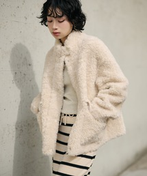 LAULEN | wool boa double pocket coat /ウールボアダブルポケットコート(その他アウター)