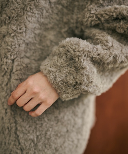 LAULEN（ローレン）の「wool boa double pocket coat /ウールボアダブルポケットコート（その他アウター・レディース・ベージュ/ブラウン/チャコールグレー/グレイッシュベージュ・FREE）」の19枚目の写真