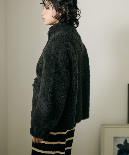 LAULEN（ローレン）の「wool boa double pocket coat /ウールボアダブルポケットコート（その他アウター・レディース・ベージュ/ブラウン/チャコールグレー/グレイッシュベージュ・FREE）」の22枚目の写真