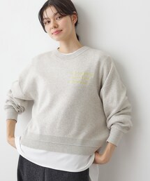 【洗える】メッセージ刺繍入りジャカードニット
