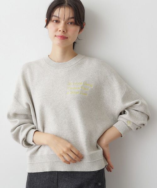 Dessin(デッサン)の「【洗える】メッセージ刺繍入りジャカードニット(ニット/セーター・レディース・オレンジ系/ライトグレー/グレー/ネイビー・03/01/00/02)」の10枚目の写真