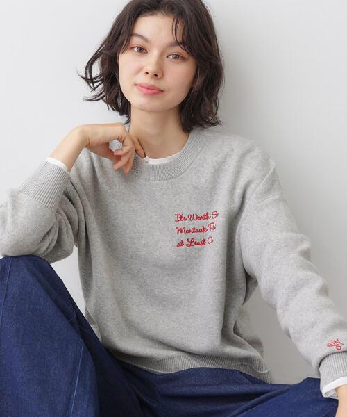 Dessin(デッサン)の「【洗える】メッセージ刺繍入りジャカードニット(ニット/セーター・レディース・オレンジ系/ライトグレー/グレー/ネイビー・03/01/00/02)」の14枚目の写真