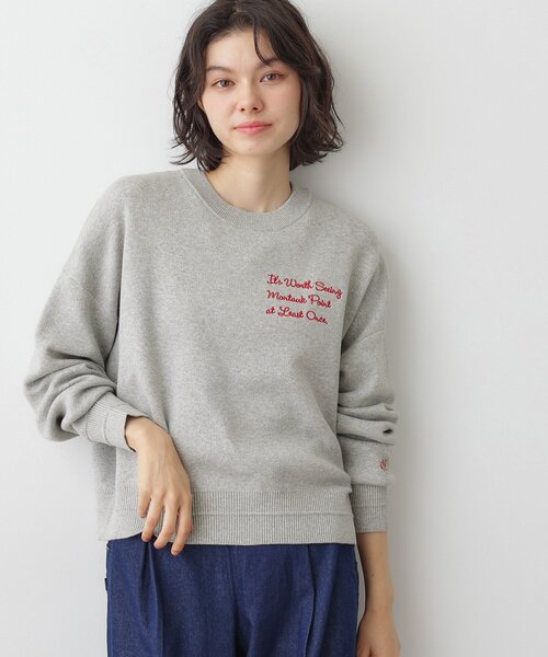 Dessin(デッサン)の「【洗える】メッセージ刺繍入りジャカードニット(ニット/セーター・レディース・オレンジ系/ライトグレー/グレー/ネイビー・03/01/00/02)」の15枚目の写真