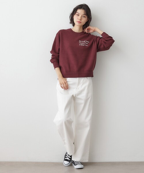 Dessin(デッサン)の「【洗える】メッセージ刺繍入りジャカードニット(ニット/セーター・レディース・オレンジ系/ライトグレー/グレー/ネイビー・03/01/00/02)」の20枚目の写真