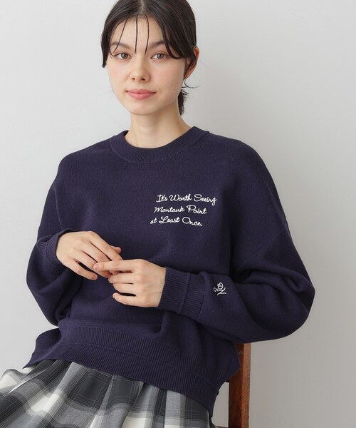 Dessin(デッサン)の「【洗える】メッセージ刺繍入りジャカードニット(ニット/セーター・レディース・オレンジ系/ライトグレー/グレー/ネイビー・03/01/00/02)」の22枚目の写真