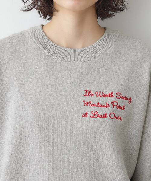 Dessin(デッサン)の「【洗える】メッセージ刺繍入りジャカードニット(ニット/セーター・レディース・オレンジ系/ライトグレー/グレー/ネイビー・03/01/00/02)」の6枚目の写真