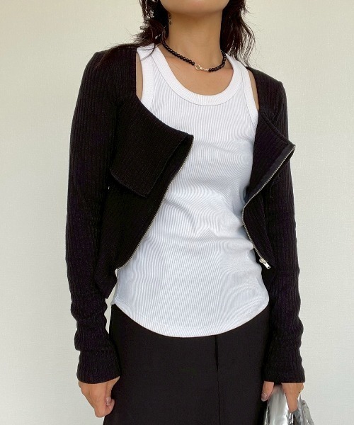 AMAIL(アマイル)の「Zip Lady Top(ポロシャツ・レディース・ブラック/ダークグレー/ピンク・FREE)」の14枚目の写真