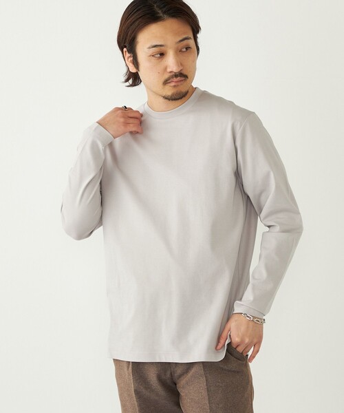 SHIPS Colors（シップス カラーズ）の「〈速乾・UVカット〉AVANT(R) 3D ロングスリーブ ビズT◇（Tシャツ/カットソー・メンズ・ライトグレー/ダークグレー/ベージュ/オフホワイト/ブラック/ベージュ系/ネイビー・SMALL/MEDIUM/LARGE/X-LARGE）」の4枚目の写真