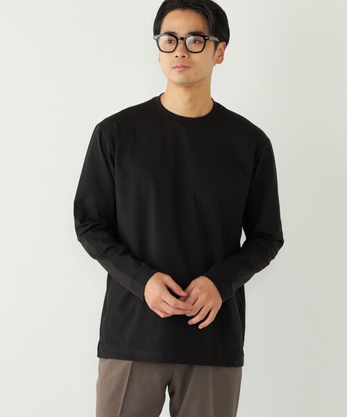 SHIPS Colors（シップス カラーズ）の「〈速乾・UVカット〉AVANT(R) 3D ロングスリーブ ビズT◇（Tシャツ/カットソー・メンズ・ライトグレー/ダークグレー/ベージュ/オフホワイト/ブラック/ベージュ系/ネイビー・SMALL/MEDIUM/LARGE/X-LARGE）」の3枚目の写真