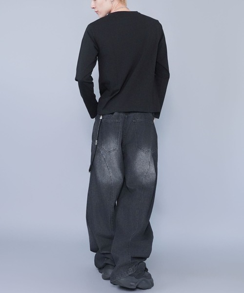 SPINNS（スピンズ）の「短丈ロングスリーブTシャツ/スカル/ロンT/ショート丈（Tシャツ/カットソー・メンズ・ブラック/ホワイト・ONESIZE）」の11枚目の写真