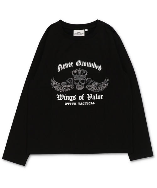 SPINNS（スピンズ）の「短丈ロングスリーブTシャツ/スカル/ロンT/ショート丈（Tシャツ/カットソー・メンズ・ブラック/ホワイト・ONESIZE）」の7枚目の写真