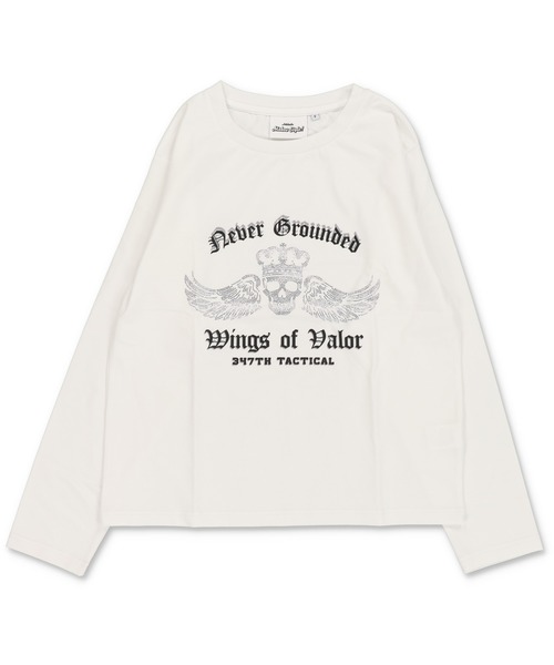 SPINNS（スピンズ）の「短丈ロングスリーブTシャツ/スカル/ロンT/ショート丈（Tシャツ/カットソー・メンズ・ブラック/ホワイト・ONESIZE）」の8枚目の写真