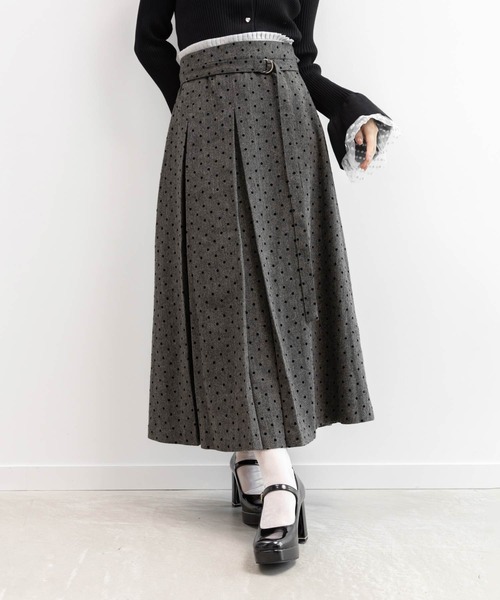 RANDA(ランダ)の「2WAY ウエストフリルデザインスカート(スカート・レディース・グレー/ブラウン/ドット・0/1)」の3枚目の写真