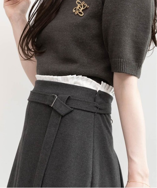 RANDA(ランダ)の「2WAY ウエストフリルデザインスカート(スカート・レディース・グレー/ブラウン/ドット・0/1)」の10枚目の写真