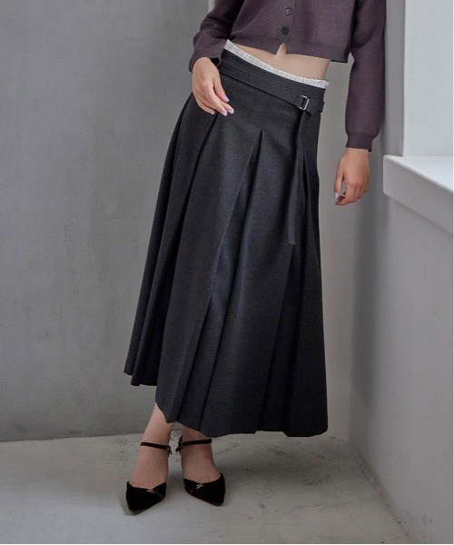 RANDA(ランダ)の「2WAY ウエストフリルデザインスカート(スカート・レディース・グレー/ブラウン/ドット・0/1)」の5枚目の写真