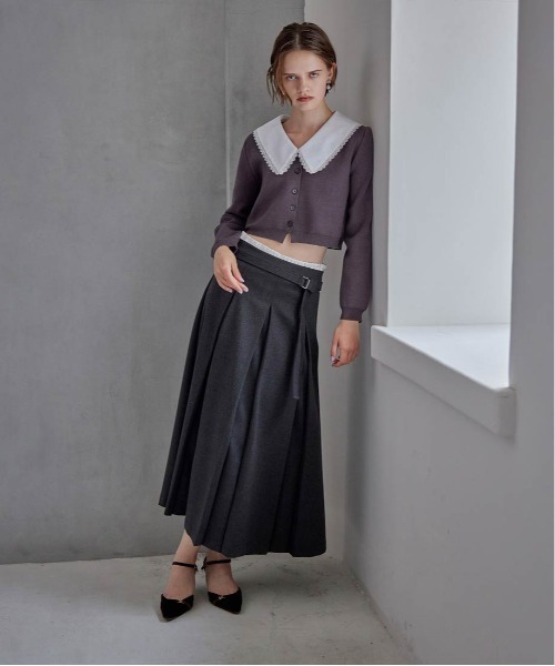 RANDA(ランダ)の「2WAY ウエストフリルデザインスカート(スカート・レディース・グレー/ブラウン/ドット・0/1)」の6枚目の写真