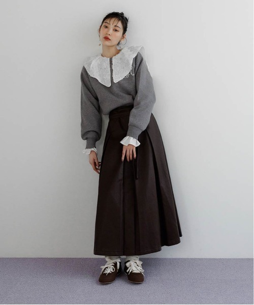 RANDA(ランダ)の「2WAY ウエストフリルデザインスカート(スカート・レディース・グレー/ブラウン/ドット・0/1)」の7枚目の写真