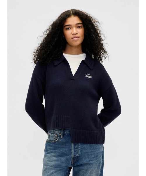 セール】アシンメトリー GAPロゴ セーター（ニット/セーター）｜GAP