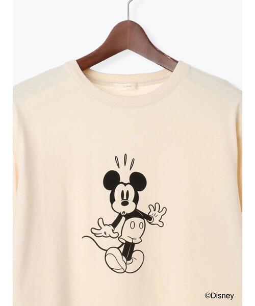 Te chichi（テチチ）の「【Disney】ミッキー/フロッキープリントロンT（Tシャツ/カットソー・レディース・チャコールグレー/ブラウン/ベージュ・F）」の15枚目の写真