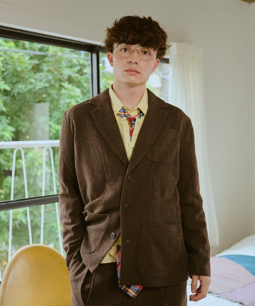 common gull products.（コモンガルプロダクツ）の「灯り待ちのテーラードジャケット（テーラードジャケット・レディース・グレー系/ベージュ系/ダークブラウン系・LARGE/MEDIUM/SMALL）」の5枚目の写真