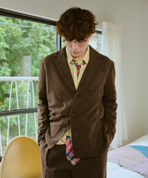 common gull products.（コモンガルプロダクツ）の「灯り待ちのテーラードジャケット（テーラードジャケット・レディース・グレー系/ベージュ系/ダークブラウン系・LARGE/MEDIUM/SMALL）」の7枚目の写真