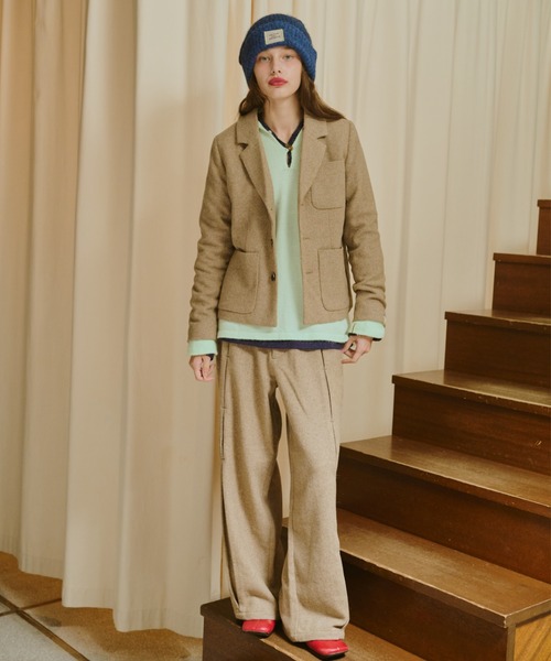 common gull products.（コモンガルプロダクツ）の「灯り待ちのテーラードジャケット（テーラードジャケット・レディース・グレー系/ベージュ系/ダークブラウン系・LARGE/MEDIUM/SMALL）」の11枚目の写真