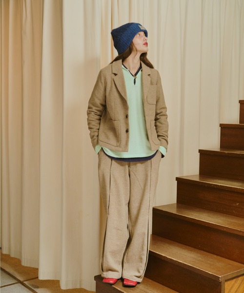 common gull products.（コモンガルプロダクツ）の「灯り待ちのテーラードジャケット（テーラードジャケット・レディース・グレー系/ベージュ系/ダークブラウン系・LARGE/MEDIUM/SMALL）」の12枚目の写真