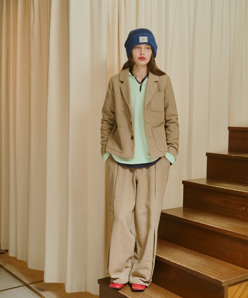 common gull products.（コモンガルプロダクツ）の「灯り待ちのテーラードジャケット（テーラードジャケット・レディース・グレー系/ベージュ系/ダークブラウン系・LARGE/MEDIUM/SMALL）」の13枚目の写真