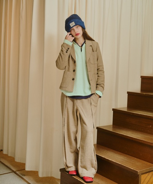 common gull products.（コモンガルプロダクツ）の「灯り待ちのテーラードジャケット（テーラードジャケット・レディース・グレー系/ベージュ系/ダークブラウン系・LARGE/MEDIUM/SMALL）」の14枚目の写真