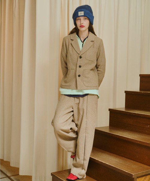 common gull products.（コモンガルプロダクツ）の「灯り待ちのテーラードジャケット（テーラードジャケット・レディース・グレー系/ベージュ系/ダークブラウン系・LARGE/MEDIUM/SMALL）」の15枚目の写真