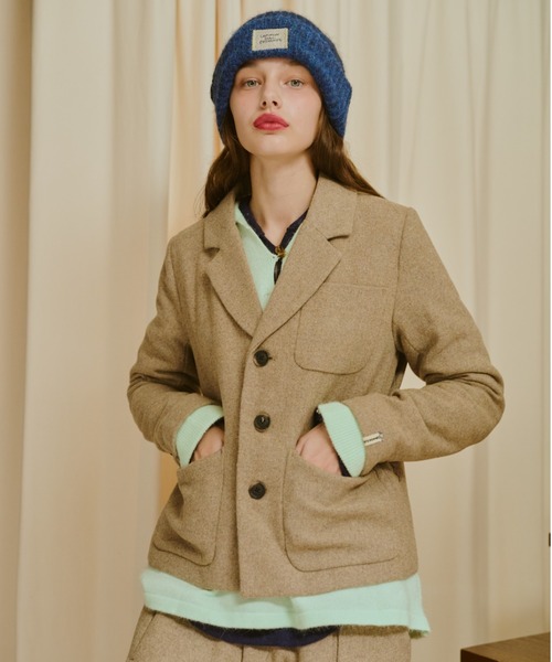 common gull products.（コモンガルプロダクツ）の「灯り待ちのテーラードジャケット（テーラードジャケット・レディース・グレー系/ベージュ系/ダークブラウン系・LARGE/MEDIUM/SMALL）」の16枚目の写真