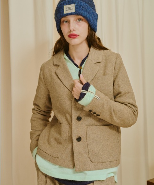 common gull products.（コモンガルプロダクツ）の「灯り待ちのテーラードジャケット（テーラードジャケット・レディース・グレー系/ベージュ系/ダークブラウン系・LARGE/MEDIUM/SMALL）」の20枚目の写真