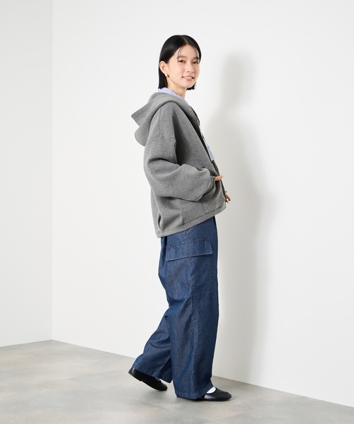 Mac-House(マックハウス)の「Idnes デニムカーゴパンツ(カーゴパンツ・レディース・ネイビー/ブルー・L/M)」の1枚目の写真