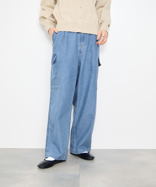 Mac-House(マックハウス)の「Idnes デニムカーゴパンツ(カーゴパンツ・レディース・ネイビー/ブルー・L/M)」の14枚目の写真