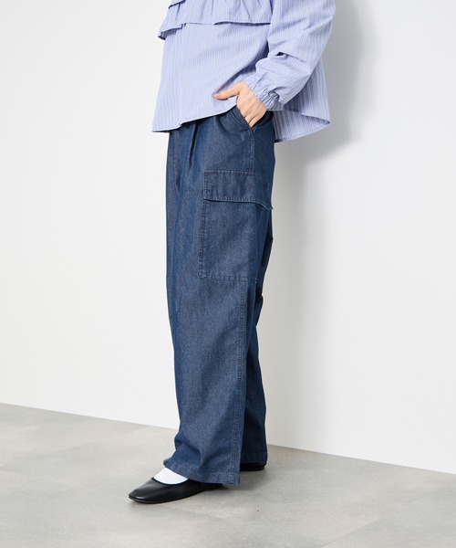 Mac-House(マックハウス)の「Idnes デニムカーゴパンツ(カーゴパンツ・レディース・ネイビー/ブルー・L/M)」の18枚目の写真