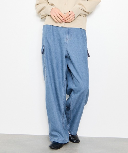 Mac-House(マックハウス)の「Idnes デニムカーゴパンツ(カーゴパンツ・レディース・ネイビー/ブルー・L/M)」の17枚目の写真