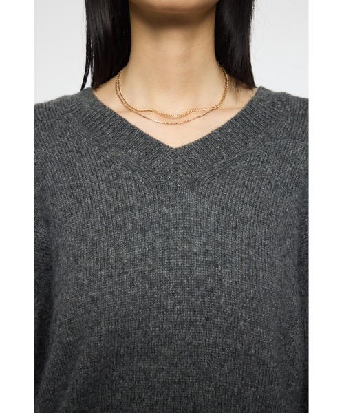MOUSSY　 DOUBLE SHOULDER V/N セーター MOUSSY DOUBLE SHOULDER V/N セーター C.GRY -靴＆ファッション通販