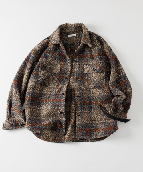 セール】ポリツイード CPO チェック シャツジャケット（シャツ