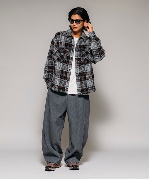 ポリツイード CPO チェック シャツジャケット（シャツ/ブラウス