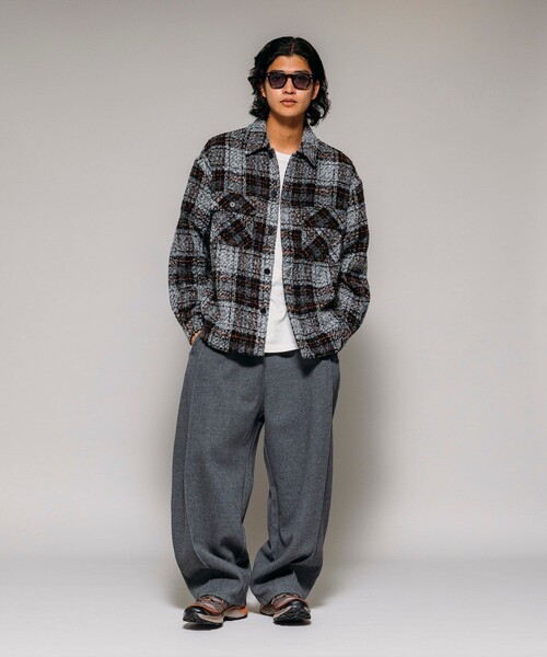 セール】ポリツイード CPO チェック シャツジャケット（シャツ