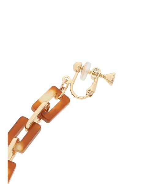 Te chichi（テチチ）の「カラースクエアイヤリング（ピアス（両耳用）・レディース・ブラウン/ベージュ・F）」の5枚目の写真