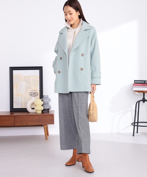 GALLORIA(ギャローリア)の「ゆるシルエットPコート(ピーコート・レディース・ネイビー/ライトグリーン・S/M/L/LL)」の3枚目の写真