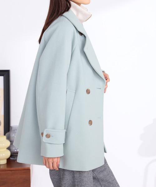 GALLORIA(ギャローリア)の「ゆるシルエットPコート(ピーコート・レディース・ネイビー/ライトグリーン・S/M/L/LL)」の4枚目の写真