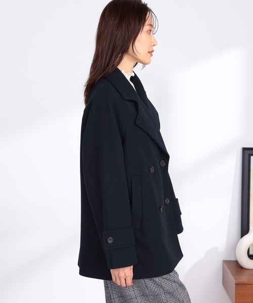 GALLORIA(ギャローリア)の「ゆるシルエットPコート(ピーコート・レディース・ネイビー/ライトグリーン・S/M/L/LL)」の7枚目の写真
