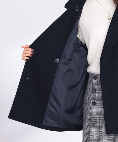 GALLORIA(ギャローリア)の「ゆるシルエットPコート(ピーコート・レディース・ネイビー/ライトグリーン・S/M/L/LL)」の9枚目の写真