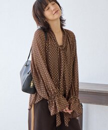 RIVE DROITE | 【上品に華やぐ】フォイルドットボウタイブラウス(シャツ/ブラウス)