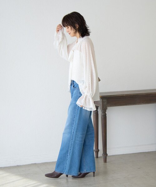 RIVE DROITE（リヴドロワ）の「【上品に華やぐ】フォイルドットボウタイブラウス（シャツ/ブラウス・レディース・ブラウン/オフホワイト・FREE）」の16枚目の写真